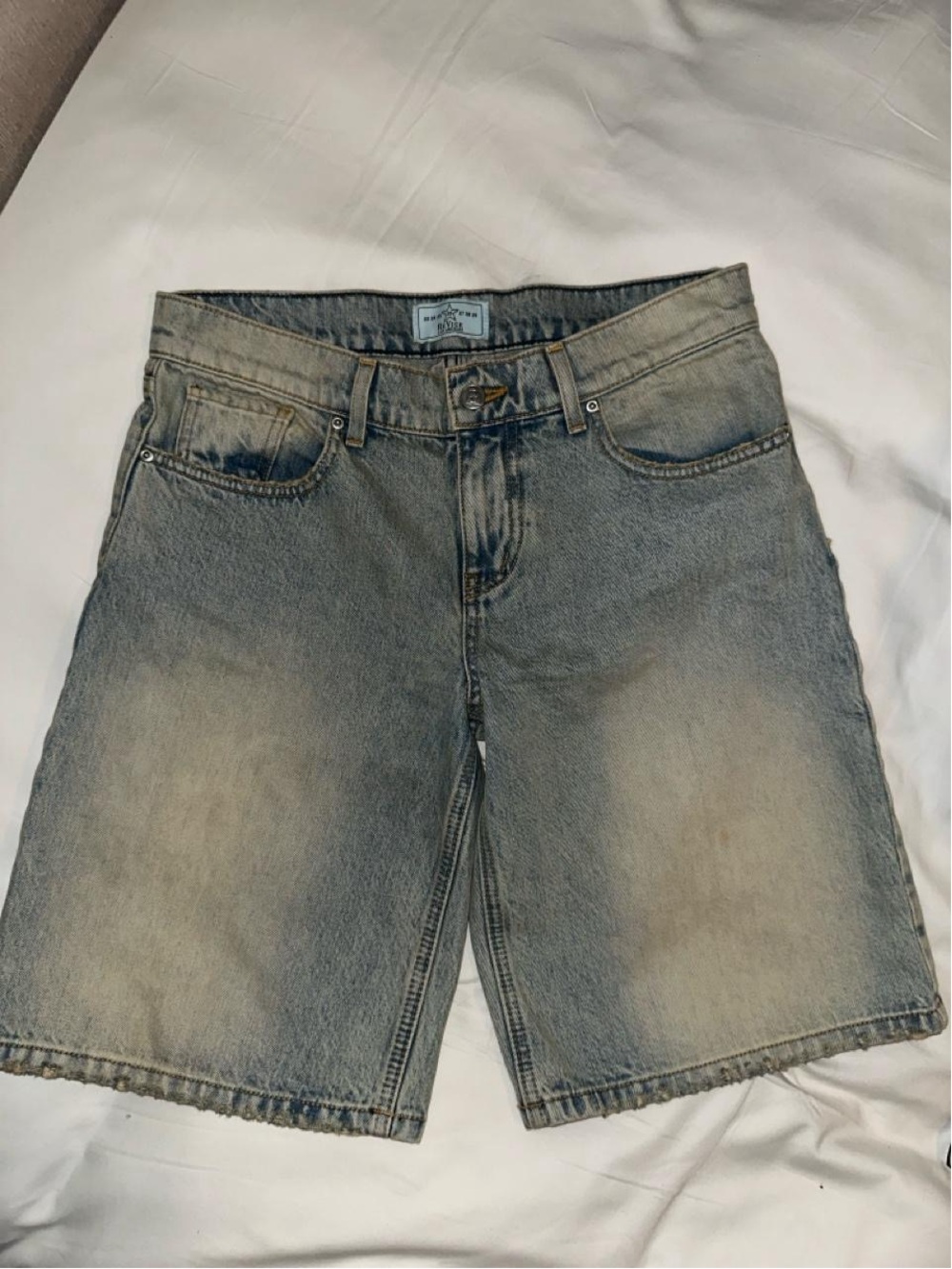 REVICE Faded Light Blue Jean Shorts